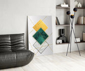 Squares panel adding editorial calm to an office