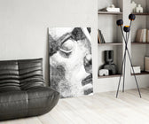 Shocked panel adding editorial mood to a living room