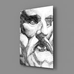 Linear-portrait panel bringing conceptual contrast to a contemporary office
