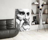 Authority panel adding editorial mood to a living room
