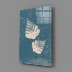 Botanical-minimalist panel bringing serene calm to a contemporary bathroom