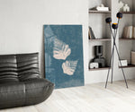 Falling Leaves panel adding editorial calm to a hallway