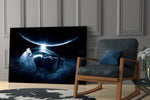 Astronauts Look glass print enhancing a man cave with cinematic mood
