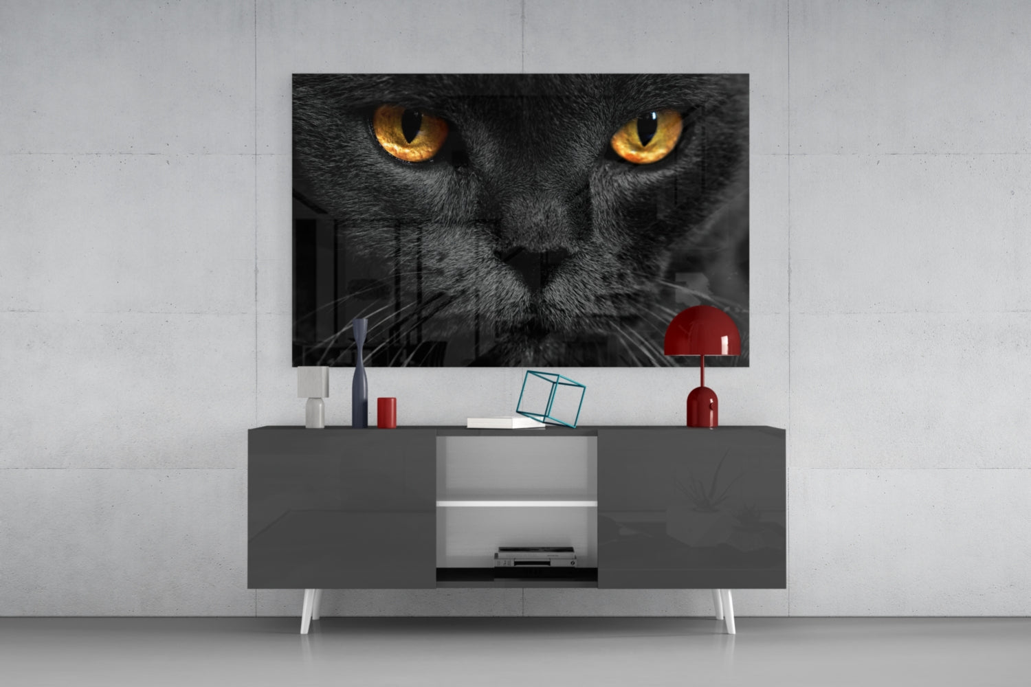 Cat Glass Wall Art.