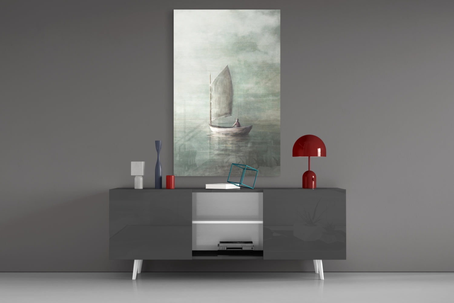 Loneliness Glass Wall Art.