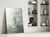 Loneliness glass print enhancing a living room with cinematic warmth