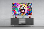 Happy Puppy panel catching screen glow to reveal its electric saturation