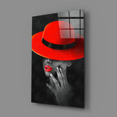Selective-color panel bringing noir gravity to a contemporary bedroom