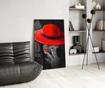 Scarlet Hat panel adding editorial mood to a living room