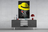 Yellow Hat panel catching low light to reveal its sunny noir glow