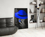 Blue Hat panel adding editorial mood to a living room