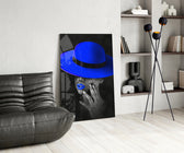 Blue Hat panel adding editorial mood to a living room