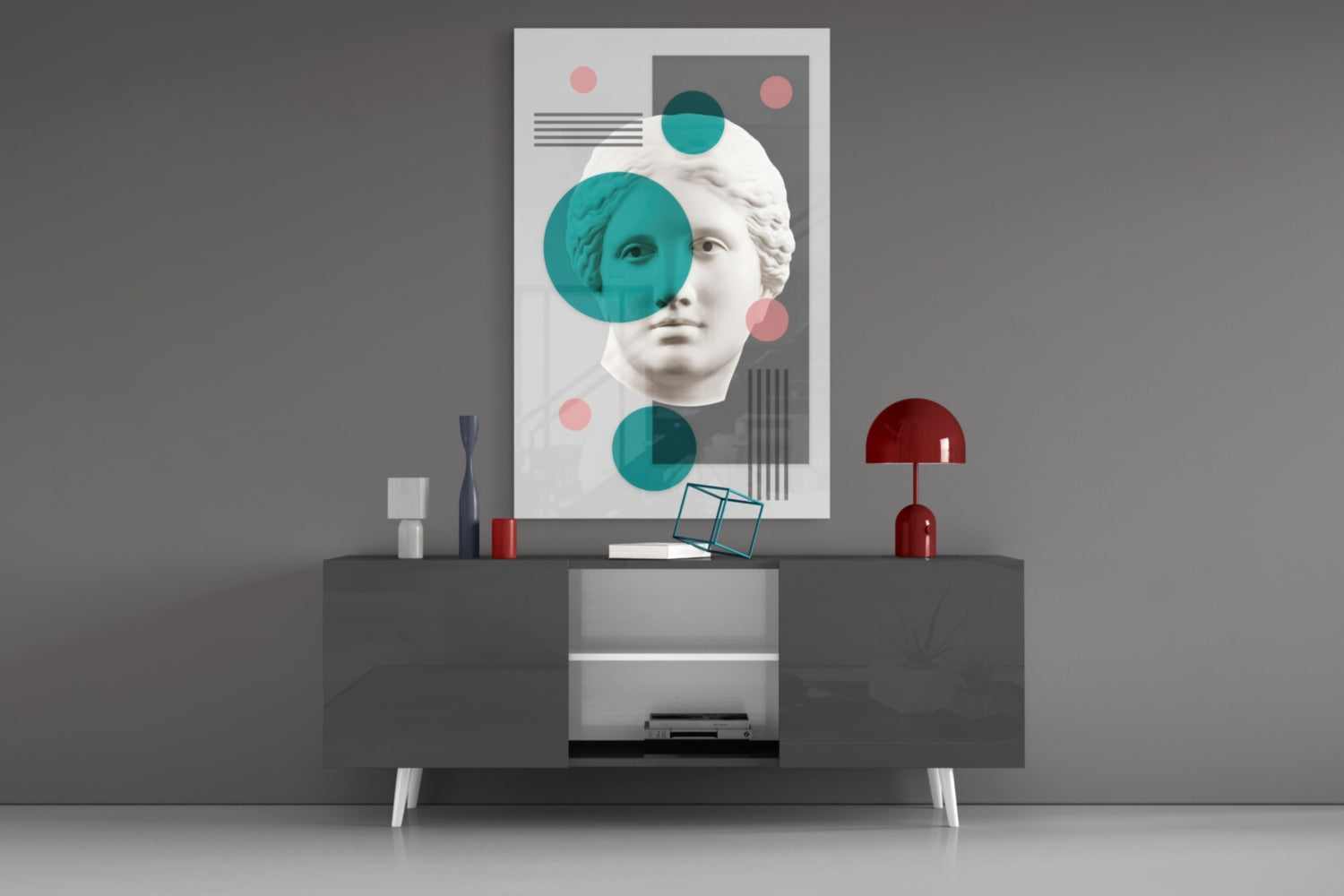 Statue Glass Wall Art.