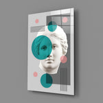Bauhaus-collage panel bringing conceptual calm to a contemporary office