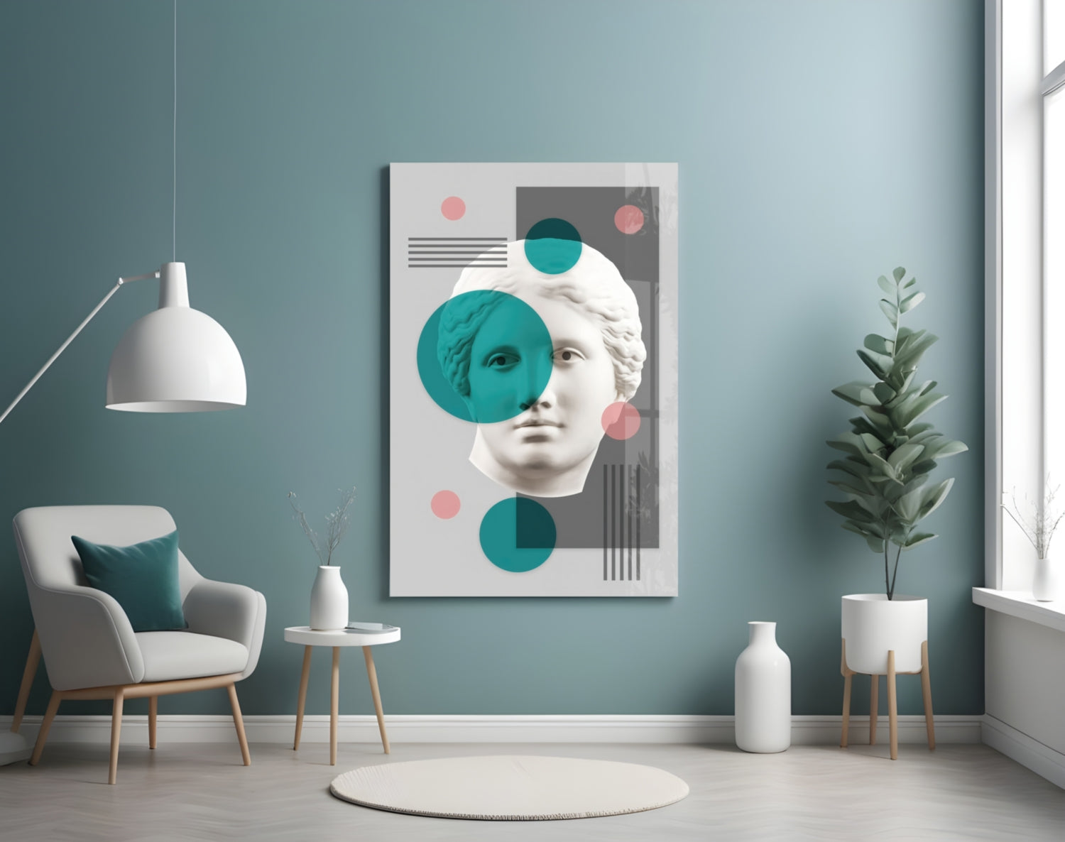 Statue Glass Wall Art.