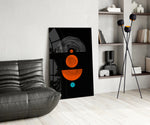 Dots Under the Rainbow panel adding editorial calm to a hallway