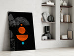 Dots Under the Rainbow glass print enhancing a living room with cinematic gravity