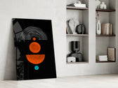 Dots Under the Rainbow glass print enhancing a living room with cinematic gravity