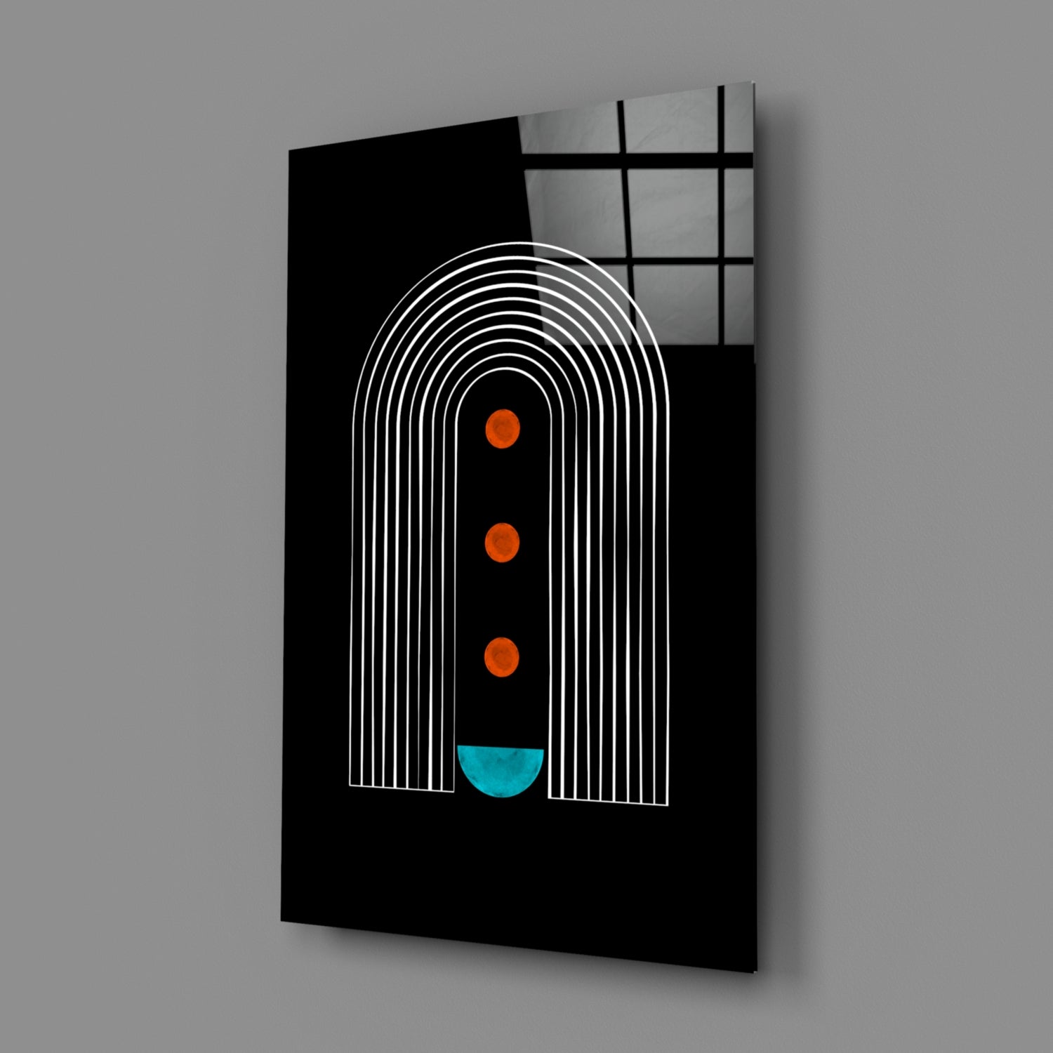 Dots Under the Rainbow Glass Wall Art.