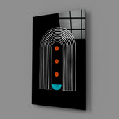 Mid-century-minimalist panel bringing earthy gravity to a contemporary dining room