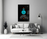 Dot Under the Rainbow close-up showing rust circle teal half-disc and white arch