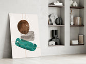 Dance of Earth Colors glass print enhancing a living room with cinematic warmth