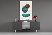 Dance of Earth Colors panel catching window light to reveal its serene calm