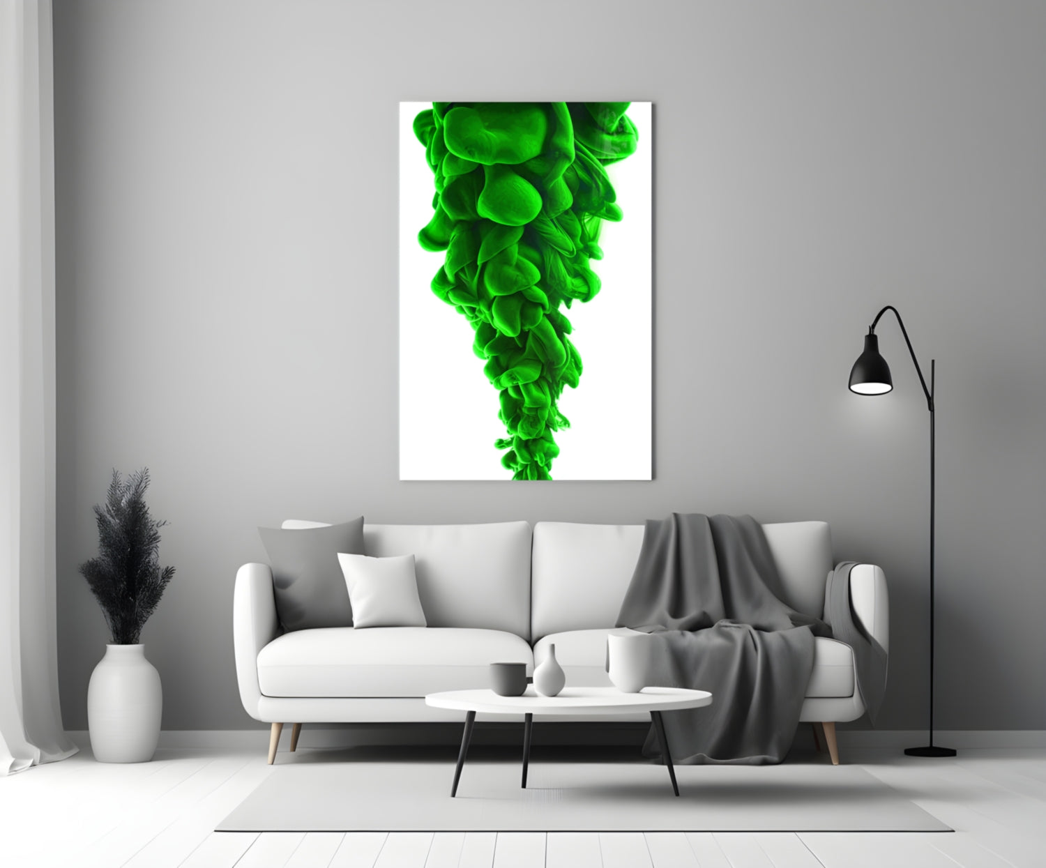 Green Layers Glass Wall Art.