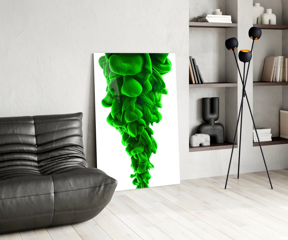 Green Layers panel adding editorial calm to a hallway