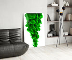 Green Layers panel adding editorial calm to a hallway