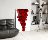 Red Layers panel adding editorial drama to a living room