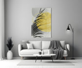 Autumn Yellow close-up showing marigold sun palm fronds and dove pebbles