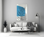Autumn Blue close-up showing cobalt sun palm fronds and dove pebbles