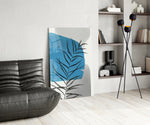 Autumn Blue panel adding editorial calm to a bathroom