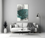 Autumn Green close-up showing teal sun palm fronds and dove pebbles