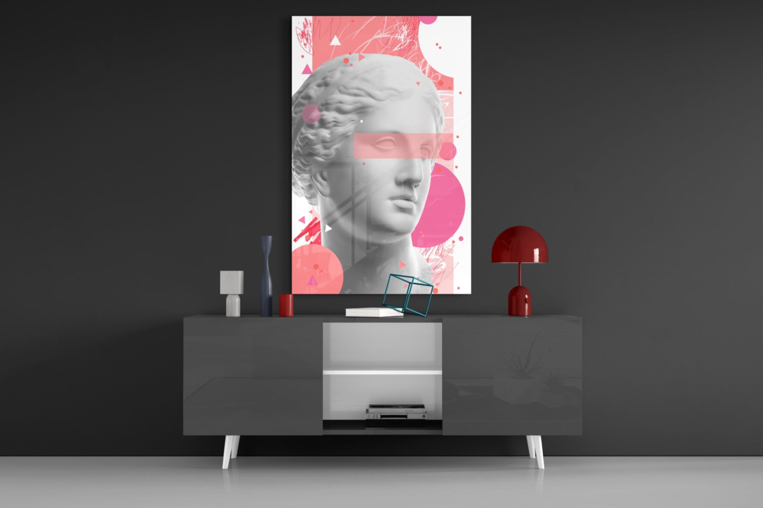 Statue Glass Wall Art.