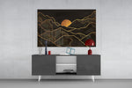 Moon and Mountains panel catching low light to reveal its luxe gravity