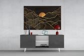 Moon and Mountains panel catching low light to reveal its luxe gravity