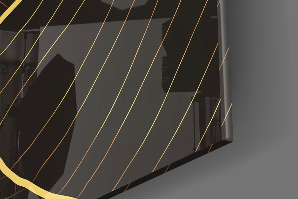 Moon and Mountains artwork anchoring a wall with dark luxe palette