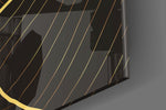 Moon and Mountains artwork anchoring a wall with dark luxe palette