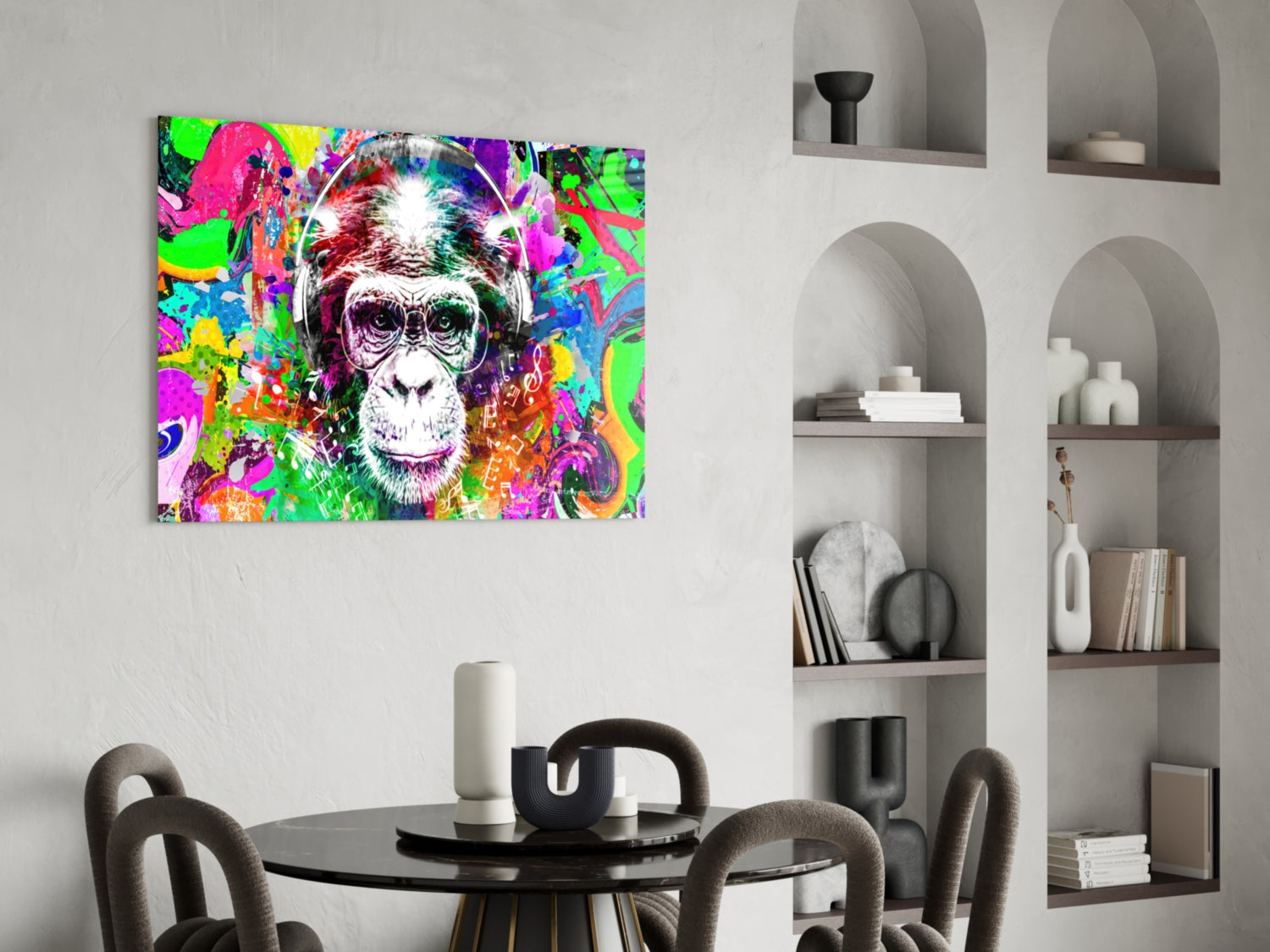 Monkey Face Glass Wall Art.