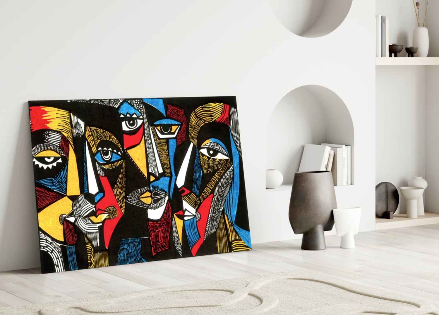 Faces Glass Wall Art.