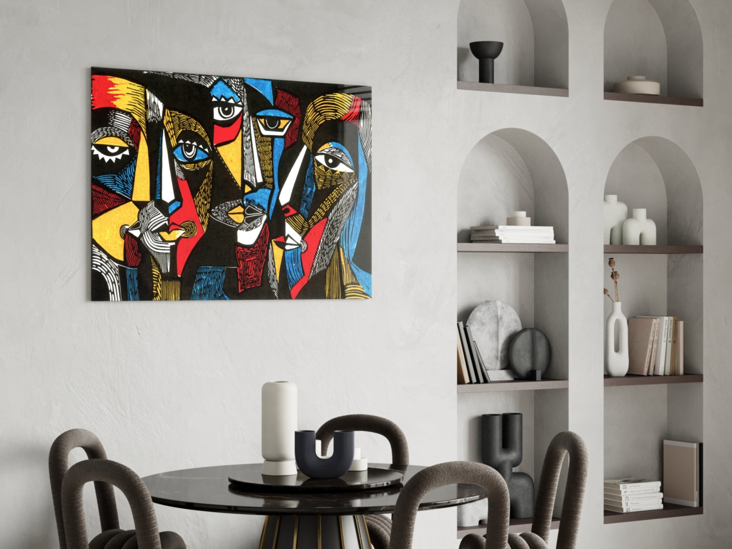 Faces Glass Wall Art.