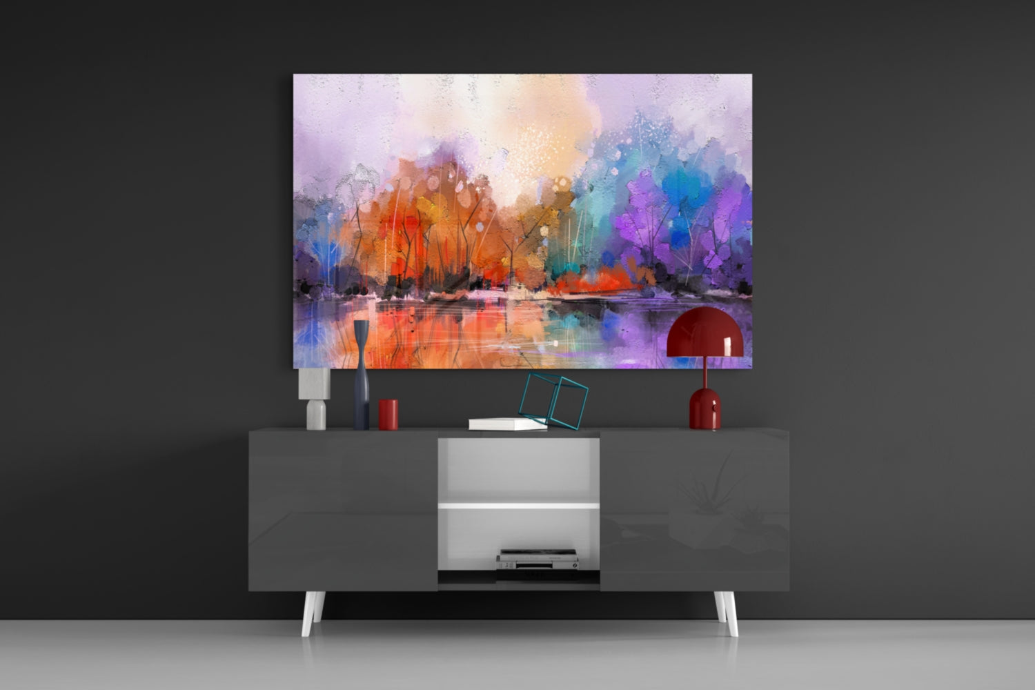 Lake View Glass Wall Art.