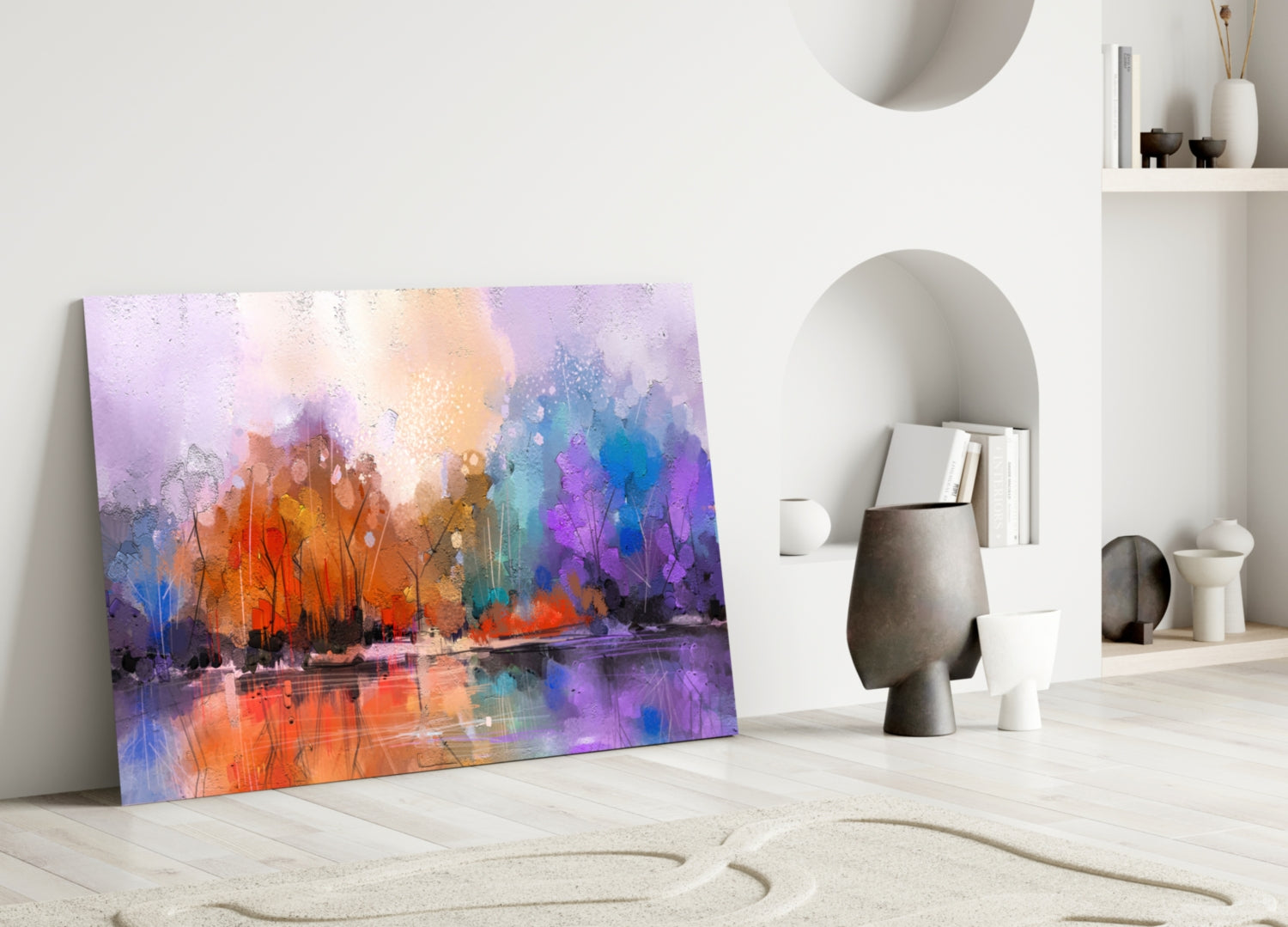 Lake View Glass Wall Art.