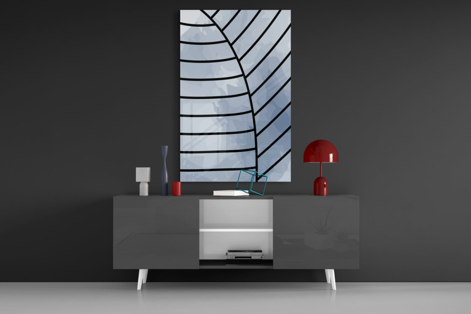 Lines of Leaf Glass Wall Art.