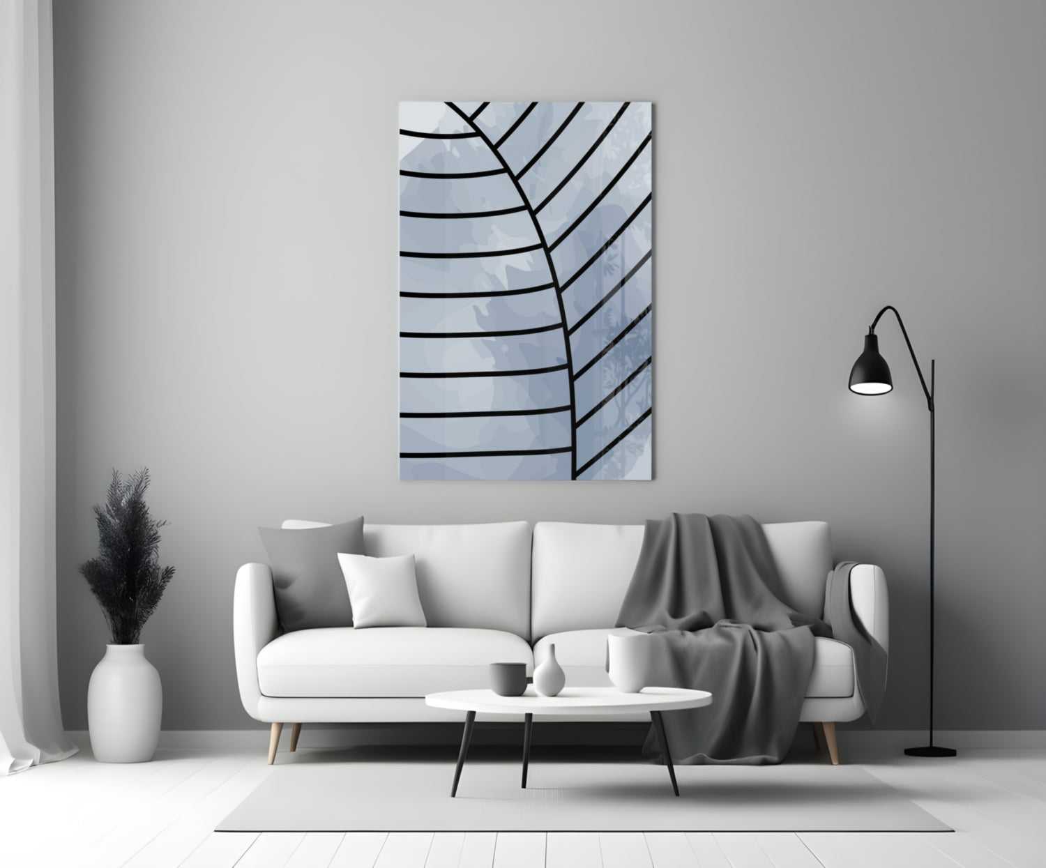 Lines of Leaf Glass Wall Art.