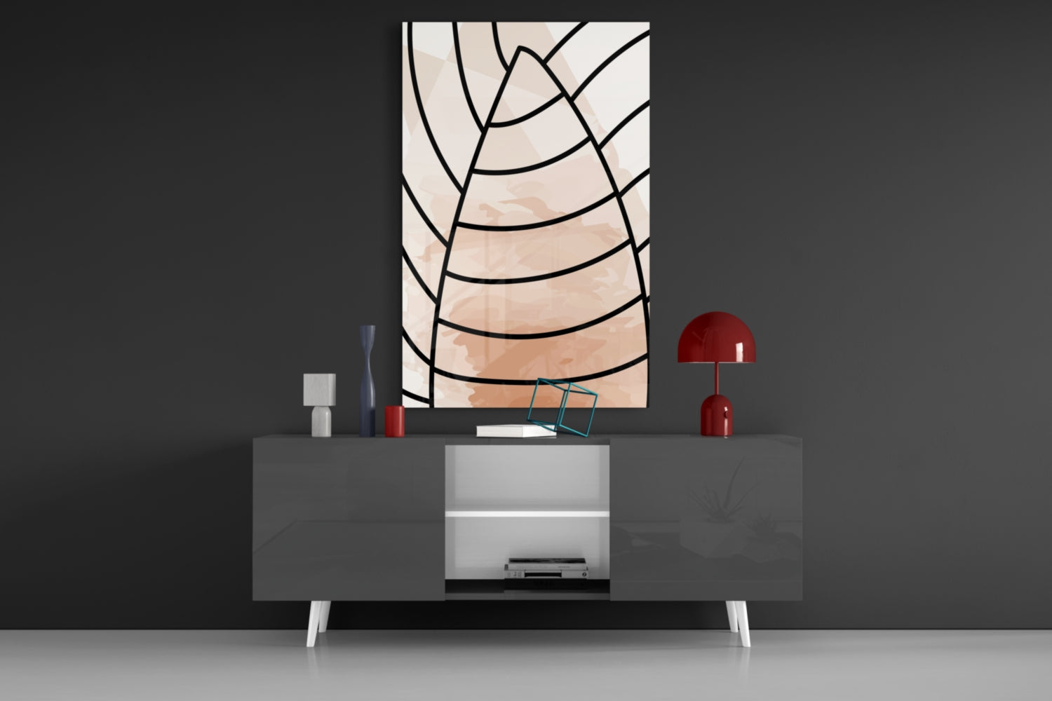 Lines of Leaf Glass Wall Art.