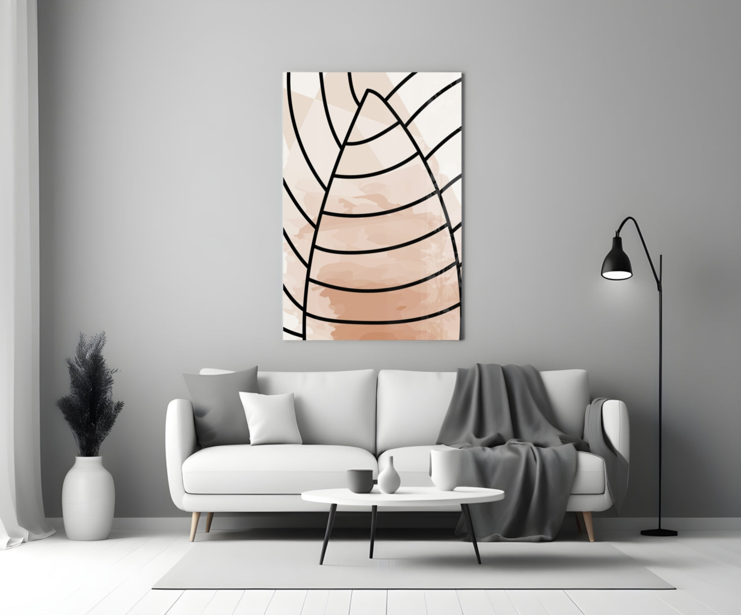 Lines of Leaf Glass Wall Art.