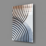 Line-art-minimalist panel bringing serene gravity to a contemporary bathroom